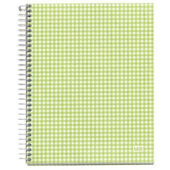 Cuaderno Notebook A5 MiquelRius Cuadrícula con adhesivos Vichy verde Diy - 1