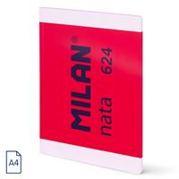 Libreta A4 encolada, papel cuadriculado, 48 hojas de 95 gr/m, colección MILAN nata 624 since 1918, rosa