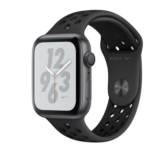 Apple Watch Nike+ series 4 gps 44mm caja aluminio gris espacial con correa deportiva antracitanegro reloj inteligente oled inteligentes pantalla 18 h 367 negra s4 44 16gb