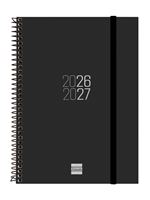 Agenda Curso Finocam Espir Sep 2026 - Ago 2027 E10 - 155x212 Mm Semana Vista Horizontal Negro Catalán