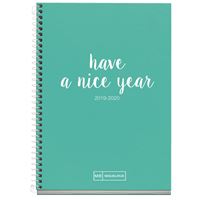 Agenda Miquelrius 2019/20 Semana Vista + Mes Vista Lettering Turquesa