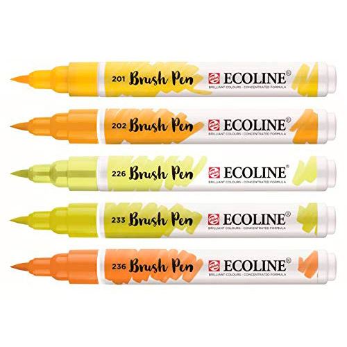 Ecoline Brush Pens Set of 5 - Yellow - 8712079408183