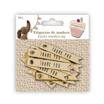 Scrap Etiquetas madera thank you - 1