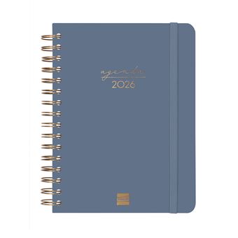 Agenda Finocam Espiral Trendy Alma Ene-Dic 2026 E10 - 155x212 mm 1 Día Página Azul Español - 1