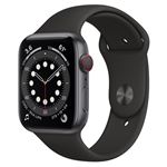Apple Watch S6 40 mm LTE Caja de aluminio en Gris espacial y correa deportiva Negro