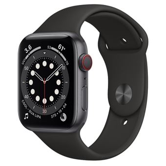 Apple Watch S6 40 mm LTE Caja de aluminio en Gris espacial y correa deportiva Negro