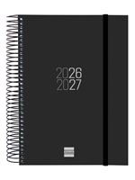 Agenda Curso Finocam Espir Sep 2026 - Ago 2027 E10 - 155x212 Mm 1 Día Página Negro Catalán