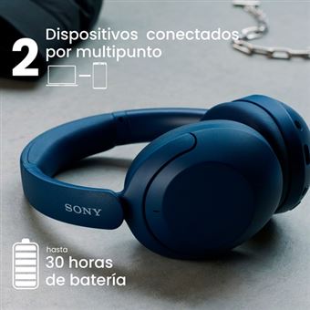Auricular Diadema - Sony WH-XB910N, Cancelación ruido (Noise Cancelling),  Azul, Bluetooth
