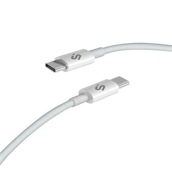 Cable Subblim Plus 100W Carga rápida PD3.0 USB-C a USB-C de 1m Blanco