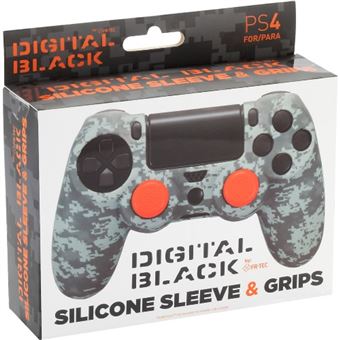 Pack protector silicona y grips Camo Digital Black PS4