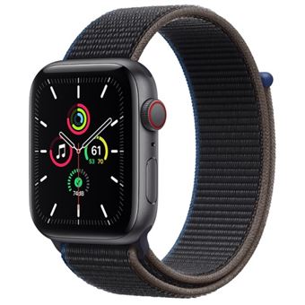 Apple Watch SE 44 mm LTE Caja de aluminio en gris espacial y correa deportiva Loop Charcoal