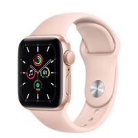 Apple Watch SE 44 mm GPS, Caja de aluminio en oro y correa deportiva Rosa arena