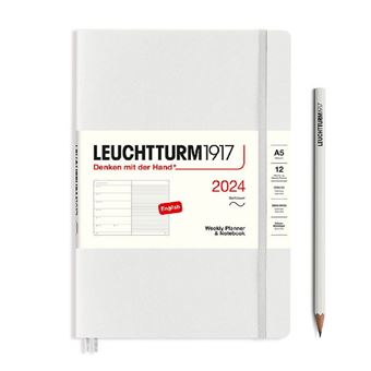Agenda anual 2024 Leuchtturm 1917 A5 semana vista tapa blanda + notas Light  Grey - Agenda - Los mejores precios