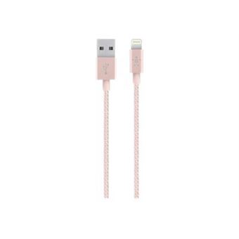 Cable Belkin Lightning a USB trenzado 1,2m Oro rosa