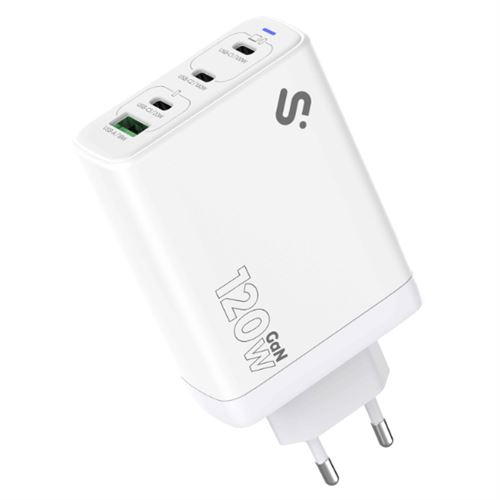 Cargador De Pared Subblim Gan 120w 3x Usb-c + 1x Usb-a Blanco