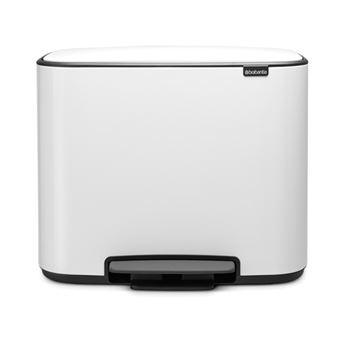 Cubo de basura Brabantia Bo Pedal 11 + 23 L Blanco
