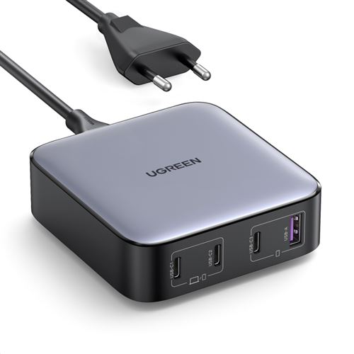Cargador De Escritorio Ugreen Nexode Gan Múltiple 100w 3x Usb-c, 1x Usb-a