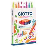 Caja Con 8 Rotuladores De Color Giotto Turbo Maxi Fluo