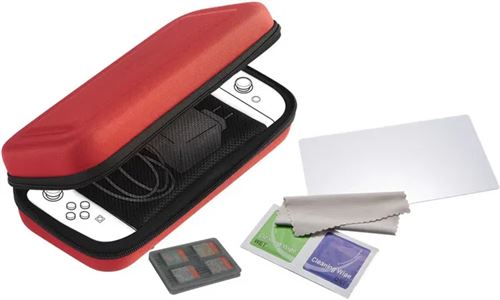 Pack Funda De Transporte Rígida Nacon Roja + Protector De Pantalla Para Nintendo Switch 2