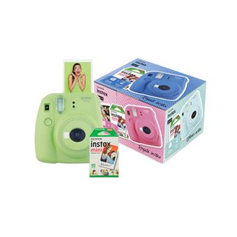 Cámara instantánea Fujifilm Mini 9 Verde + Papel Fujifilm Instax Mini 10 ud.Kit