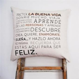 Funda cojín "La buena vida" Color salmón - 1