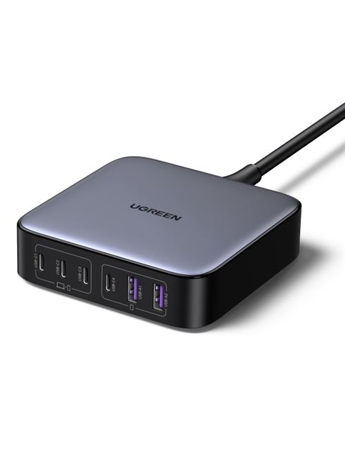 Cargador De Escritorio Ugreen Nexode Gan 200w 2x Usb-c, 4x Usb-a