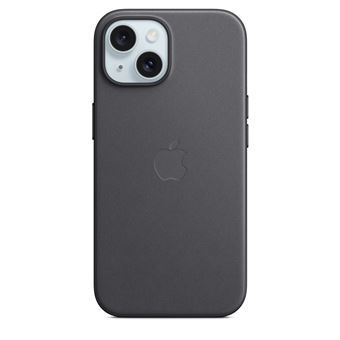 Funda de trenzado fino Apple Negro con MagSafe para iPhone 15