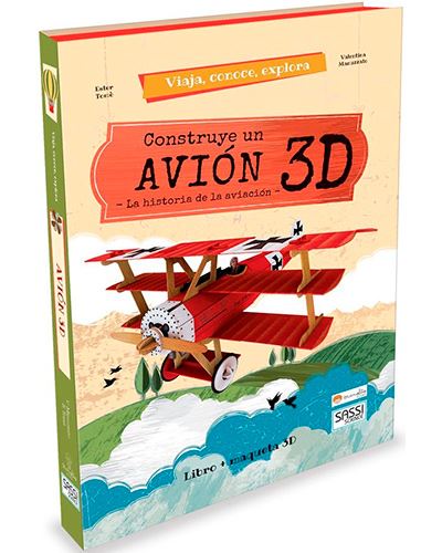 Libro 3d Cartoon travel learn explore airplane de tomé español construye el