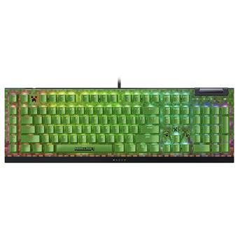 Teclado mecánico Gaming Razer BlackWidow V4 X RGB con interruptor verde Edición Minecraft