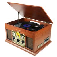 Tocadiscos Bluetooth Sunstech PXR5CD Madera