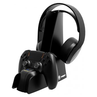 Soporte de carga Snakebyte dual para PS5 y Auriculares Negro 