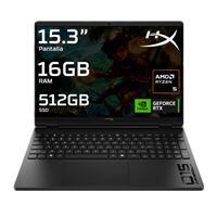 Ordenador portátil Gaming HP HyperX OMEN 15 inch Gaming Laptop PC 15-gb0019ns, AMD Ryzen 5-240, 16GB RAM, 512GB SSD, NVIDIA GeForce RTX 5050, Windows 11 Home AI PC, 15.3" 2K Negro