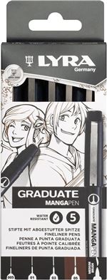 Caja 5 Piezas Lyra Graduate Manga Pen