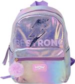 Mochila Paseo 32cm Plateada Wow Generation