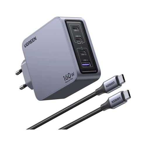Cargador De Pared Ugreen Nexode Pro 160w Gan, 3x Usb-c, 1x Usb-a
