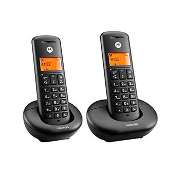 Teléfono inalámbrico Motorola Dect E202 Duo Negro
