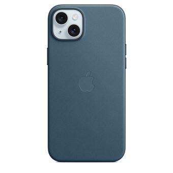 Funda de trenzado fino Apple Azul con MagSafe para iPhone 15 Plus