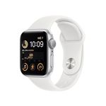 Apple Watch SE 2 40mm GPS, Caja de aluminio Plata y correa deportiva Blanco