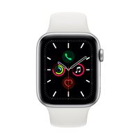 Apple Watch S5 44 mm GPS Caja de aluminio en plata y Correa deportiva Blanco