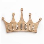 Vintiun Placa Personalizable Con Forma De Corona Con Kit De Letras Pegatinas Madera