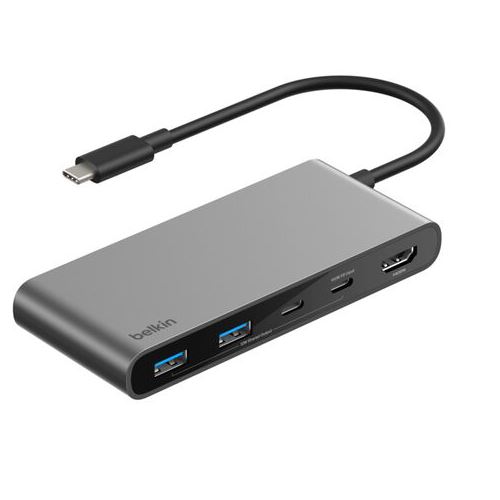 Hub Belkin Connect Dual Usb-c De 7 Puertos Gris