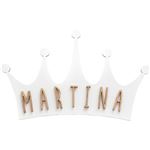 Vintiun Placa Personalizable Con Forma De Corona Con Kit De Letras Pegatinas Blanca