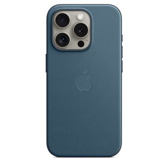 Funda de trenzado fino Apple Azul con MagSafe para iPhone 15 Pro