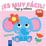 ¡Es muy fácil! Pega y colorea. Elefante