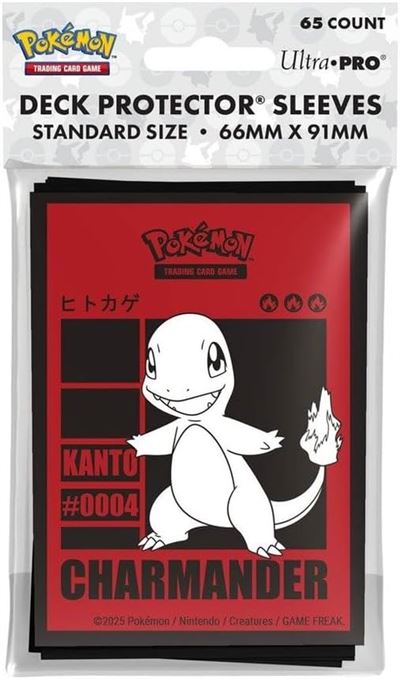 Pack 65 fundas protectoras de mazo up pokémon charmander 66x91mm
