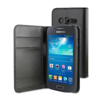 Funda folio con función soporte Muvit para Samsung Galaxy Ace 4, Negro - 1