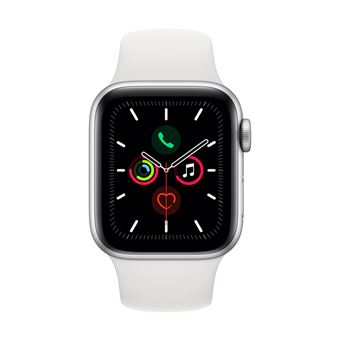 Apple Watch S5 40 mm GPS Caja de aluminio en plata y Correa deportiva Blanco