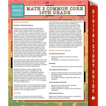 Math 2 Common Core 10th Grade (Speedy Study Guides) - 1
