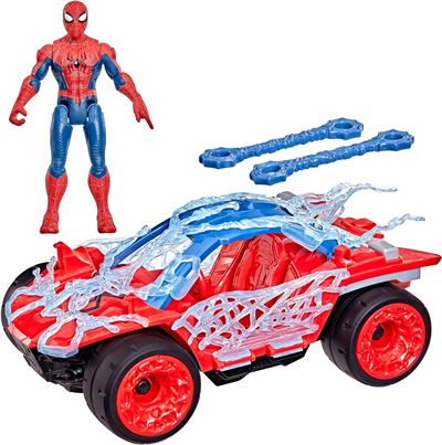 Figura hasbro marvel spider-man: brand new day spider-man & vehículo 4cm