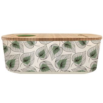 Fiambrera Bioloco plant lunchpot oval line art leaves - 1